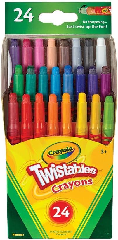 Crayola Twistables Crayons Coloring Set, Mini, Kids Indoor Activities at Home, 24 Count, Assorted
