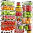 40 PCS Food Storage Containers with Lids Airtight (20 Containers & 20 Lids), 100% Leakproof Meal Prep Container Set for Kitchen Storage, BPA-free, PVC-free Reusable Plastic, Microwave/Dishwasher Safe