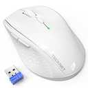 TECKNET Wireless Mouse, 2.4G Computer Mouse with 6-Level Adjustable 4800 DPI, 30 Months Battery, Ergonomic Grips, 6 Buttons Portable for PC, Chromebook, Mac - White
