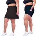 2 Pack Skorts Plus Size Skirts for Women High Waisted Active Skort Golf and Tennis Skirts for Women Black and Black 2X