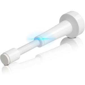 Adjustable Door Stoppers for Bottom of Door, 3.07-4.45 in Aluminum White Door Stop for Wall with Silicone Tip, Screw & Adhesive Installation