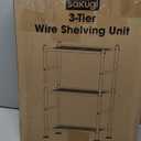 Storage Shelves - 3 Tier Shelf Organizer, Sturdy Metal Garage Shelving with Adjustable Leveling Feet, Space-Saving Shelves Organizer for Pantry, Laundry, Kitchen (18" x 12" x 30", Black)