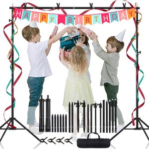 8.5x10 ft Backdrop Stand, Maxztill Adjustable Back Drop Banner Stand, Photography Photo Studio Background Stand Support Kit for Parties Wedding Decoration with Carrying Bag