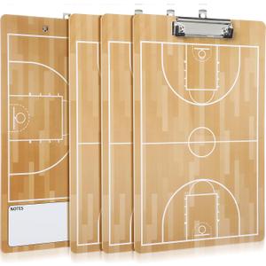 Sabary 3 Pcs Basketball Coaching Clipboard Dry Erase Coaching Board Full and Half Court Basketball Coaching Equipment Referee Marker Boards for Sports Training