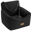 JOEJOY Dog Car Seats for Small Medium Dogs Under 35lbs, Dog Booster Seat with Detachable Washable Cover and Cushion, Memory Foam Pet Car Seat with Safety Belt and Storage Pockets (Black), 18x18x19x11 inches