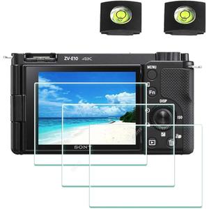 Screen Protector for Sony Alpha ZV-E10 ZVE10 ZV-1F ZV1F ZV-1 II ZV-1 ZVI ZV1II [Not for ZV-E10 II]Camera & Hot Shoe Cover ,ULBTER 0.3mm 9H Hardness Tempered Glass Cover Anti-Scrach Anti-Bubble [3+2 Pack]