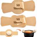 Marspark 100 Pcs Parchment Paper for Sourdough Baking, Bread Sling - Dutch Oven Liner, Pre-Cut Parchment Baking Supplies for Easy Dough Transfer (Round and Oval)