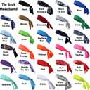 Headbands Tie on Headband for Women Men Running Athletic Hair Head Band Elastic Sports Sweat Basketball Sweatband Stetchy Yoga Workout Sweatbands Adjustable Non-Slip Moisture Wicking (Blue)