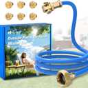 Mellbree Misters for Outside Patio, Standing Outdoor Hose Misting Cooling System, Portable Water Mister for Patio, BBQ, Pool, Garden, Bird Bath, Tanning, Mist Sprinkler for Plants, 80 Inch Blue
