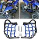  Nerf Bars Foot Pegs Compatible with All Years Yamaha Raptor 700 YFM 700 YFM700 YFM700R Side Steps Heel Guards (Black Nerf + Blue Nets)