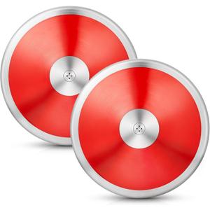 Wettarn 2 Pcs 1. 6 kg Sports Training Discus for Junior High School Students Teen Boys Girls Graduation Gifts for Discus Track and Field Discuses Track and Field Equipment Men Women (Red)