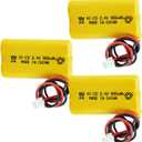 Ni-Cd 2.4V Exit Sign Emergency Light Batteries 900mAh for Exitronix 10010036 Lithonia 10010034 Interstate NIC1394 BEL-179 (3 Packs)