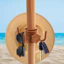 Seazul 6.5ft Patio Umbrella with Fringe, Beach Umbrella, Fringe Umbrella Outdoor Patio with Hanging Hook, Tilting Aluminum Pole, UV 50+, Fiberglass Ribs, Elegant Cream