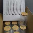 Brides Maid Gifts, Glass Cup With Bamboo Lid & Glass Straws, Pack Of 12