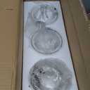 3-Light Pendant Light, Indoor Glass Hanging Light Fixture, Adjustable Height, Brushed Nickel Finish for Kitchen Dining Room (White)