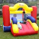 Bounce House, Inflatable Bouncer with Air Blower and Slide, Family Backyard Bouncy Castle with Dart Ball Game, Bouncy House for Kids, 12 ft x 9 ft x 7 ft H