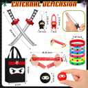 Seenelling 24 Guests 168 Pcs Ninja Party Favors Include Ninja Non Woven Bags Inflatable toys Bouncy Balls Throwing Flying Slingshot Headbands Silicone Bracelets Keychains for Party Supplies