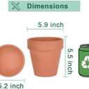 vensovo 6 Inch Terracotta & Clay Pots for Plant with Saucer - 4 Pack Medium Terra Cotta Planter with Drainage Hole, Flowerpot for Indoor Outdoor Plants, Crafts, Wedding Favor