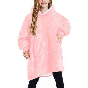 NORD ECO Wearable Blanket Hoodie for Kids & Teens 613 Year Old, Oversized Sherpa Fleece Sweatshirt with Pocket, Soft Cozy Hooded Blankets Christmas Birthday Gift for Boys and Girls, Pink