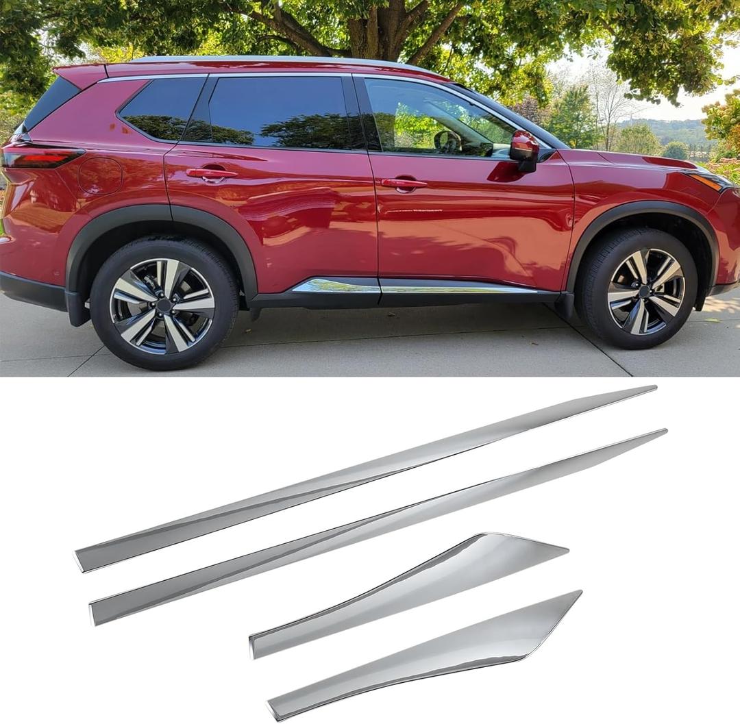 Body Side Molding for Nissan Rogue 2021-2025 Side Skirts Chrome Trim Molding