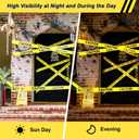 SWRT 6 Rolls Premium Yellow Caution Tape, 3 Inch x 1000FT(Total 6000FT) Bright Hazard Tape with Bold Black Text for Danger Zones/Sporting Events, Construction Tape for Crime Scenes/Halloween Decor