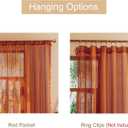 Sutuo Home Terracotta Boho Lace Curtains 2 Panels 84 Inches Long for Living Room&Bedroom, Burnt Orange Crochet Privacy Farmhouse Vintage Tassels Retro Halloween Window Sheer Curtains Rod Pocket,50" W