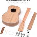 26 Inch DIY Ukulele Kit, Soprano Guitar Build Assembly Wooden Small Hawaiian Instrument Manual Handwork Custom Tools Accessories