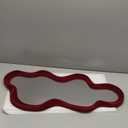 Mirror Wall Decor for Vintage Living Room Bedroom, 13.8x29.7 Asymmetrical Decorative Mirror for Entryway Porch Staircase, Retro Modern Hanging Wall Art Gift for Christmas Wedding (Wine Red)