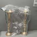 Sadnyy 2 Pcs Metal Flower Arrangements Stand Metal Wedding Centerpiece Stand Gold Vase Centerpiece Tall Table Decor Flower Vase for Wedding Reception Event Party Hotel Home Decor (16.9 Inch)