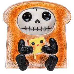 Furrybones Summit Collection Toasty Figurine Decorative Signature Skeleton Bread Toast Costume 3 Inch Tall Collectible Statue