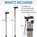 Walking Cane PANZHENG Cane for Man/Woman | Mobility & Daily Living Aids | 5-Level Height Adjustable Walking Stick | Comfortable Plastic T-Handle Portable Walking Stick Folding Cane