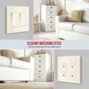 2 x ENERLITES Screwless Decorator Wall Plate Child Safe Outlet Cover, Size 2-Gang 4.68" H x 4.73" L, Unbreakable Polycarbonate Thermoplastic, SI8832-LA, Glossy, Light Almond