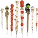 Lincia Halloween Skull Monster Novelty Pen 1.0 mm Halloween Pens Pumpkin Witch Mummy Skull Pen Writing Black Gel Ink Pens for Kids Adults Party Supplies Office School Desk Decors, 8 Styles (8 Pcs)