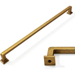 khtumeware 1 Pack Antique Brass Cabinet Appliance Pulls, 18 Inch(457mm) Hole Centers Cabinet Handles Kitchen Hardware Straight Bar for Cabinets and Drawer Pulls