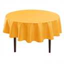 Hiasan Round Tablecloth 60 Inch - Waterproof Stain Resistant Spillproof Polyester Fabric Table Cloth for Dining Room Kitchen Party, Orange Yellow
