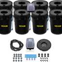 VEVOR DWC Hydroponic System, 5 Gallon 8 Buckets, Deep Water Culture Growing Bucket, Hydroponics Grow Kit with Pump, Air Stone and Water Level Device, for Indoor/Outdoor Leafy Vegetables