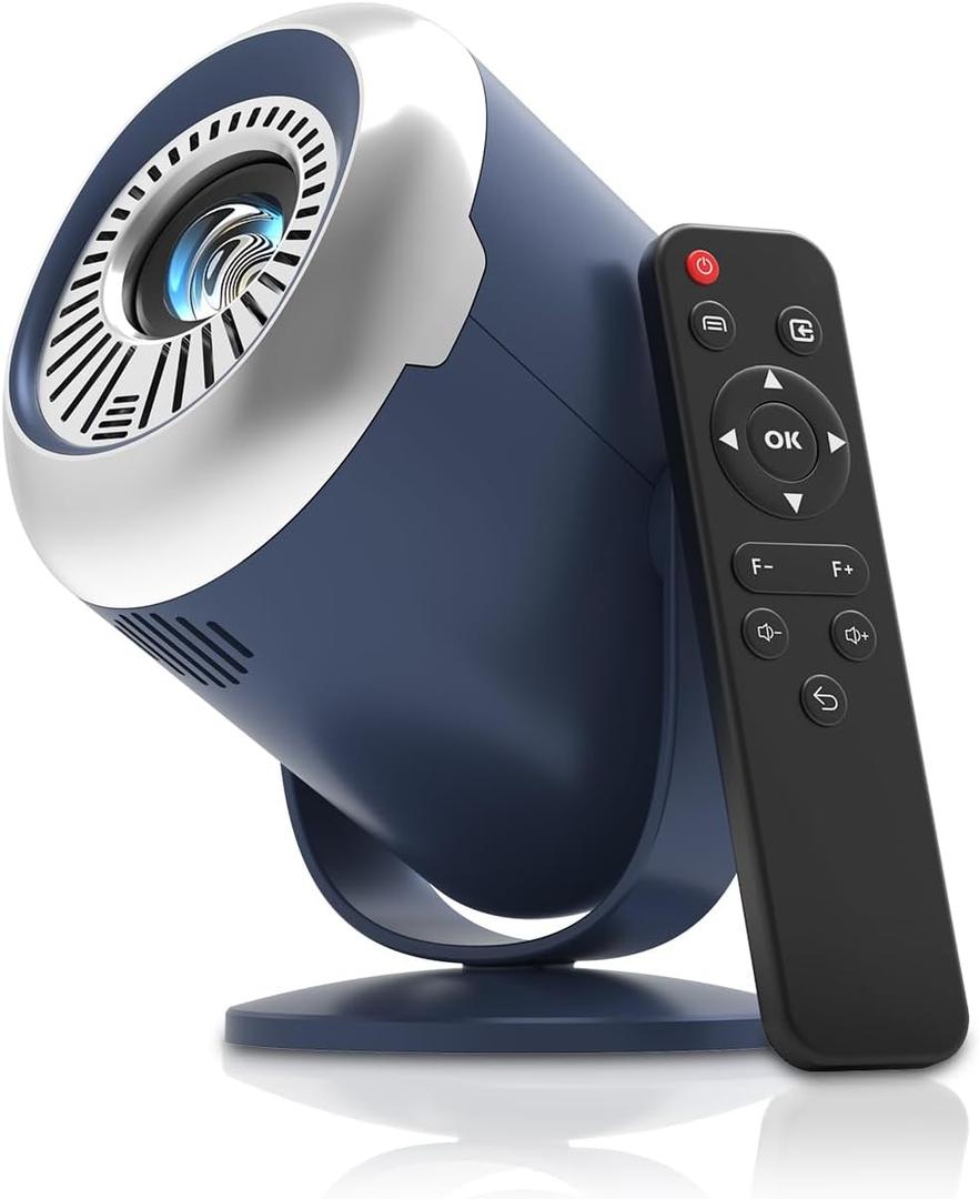 Mini Projector with WiFi and Bluetooth, Native 1080P 4K Support Portable Projectors for iPhone, Electric Focus and 180 Rotating, 170 Proyector for Home Theater, for Phone/HDMI/USB/TV Stick