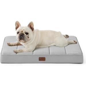 Bedsure Cooling Dog Bed for Small Dogs - Orthopedic Waterproof Puppy Beds with Removable Washable Cover, Egg Crate Foam Pet Mat, Suitable for Pet Up to 20 lbs (24"L x 16"W x 3"Th)