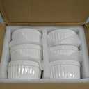 LE TAUCI Ramekins 4 OZ Oven Safe, Creme Brulee Ramekins, Pudding Custard Cups Souffle Ramiken, Dipping Sauce Dishes, Ceramic Ramekin Bowls Set of 6, White