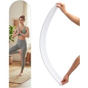 Leinuosen Full Length Acrylic Wall Mirror,Self Adhesive, 40" x 10", Arched