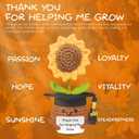 2 x Teacher Appreciation Gifts, Handmade Crochet Sunflower Teacher Gifts, Thank You for Helping Me Grow, Daycare Teacher Appreciation Gifts for Women Men, End of Year Graduation Teacher Gifts (1)