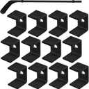 Dunzy 6/12 Pcs Hockey Stick Wall Mount Hockey Stick Hanger Holder Display Holder for Wall Bracket for Home Office Storage Organizer Gifts (Black Felt)