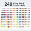 languo 240 Colors Acrylic Paint Markers, Soft Brush Tip Marker Pens Set with Marker Bag, Acrylic Paint Pens for Fabric, Wood, Stone, Canvas, Glass, Egg, Rock Painting, DIY Crafts and Art Supplies