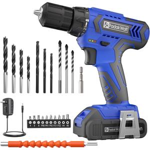 FADAKWALT 20V MAX Cordless Drill Set,Power Drill Kit with Lithium-Ion and charger, 3/8-Inch Keyless Chuck, 2 Variable Speed 21+1 Torque Setting Power Tools Kit，280 inch-lbs with LED Electric Drill Set