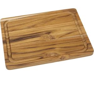 Lipper International 7215 Teak Wood Edge Grain Kitchen Cutting and Serving Board, Small, 12" x 9" x 5/8"