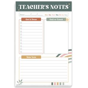 2 x BrightenKidz Teacher Gifts, Gifts for New Teachers, Modern Boho Teacher Notepad, To-Do List Notepad, Stationery Must-Have Supplies for Preschool, Elementary, Middle, and High School Teachers