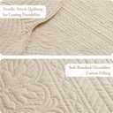 Madison Park King Quilt Set Damask Coverlet Set for King Size Bed, Cottage Oversized Quilt Set, Scallop Edge, All Season, Pre-washed Cotton-Filled King Size Quilt, Tuscany, King/Cal King Cream 3 Piece