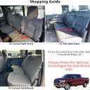 RISINGSTAR Ram Seat Covers, Faux Leather, fit for 2011-2026 Ram 1500 2500 3500 1500 Classic Crew Quad Mega Cab with Curved Rear Split Bench(Full Set, Black&Gray)