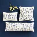 Mud Pie Lumbar Crewel Floral Pillow (11" x 18")