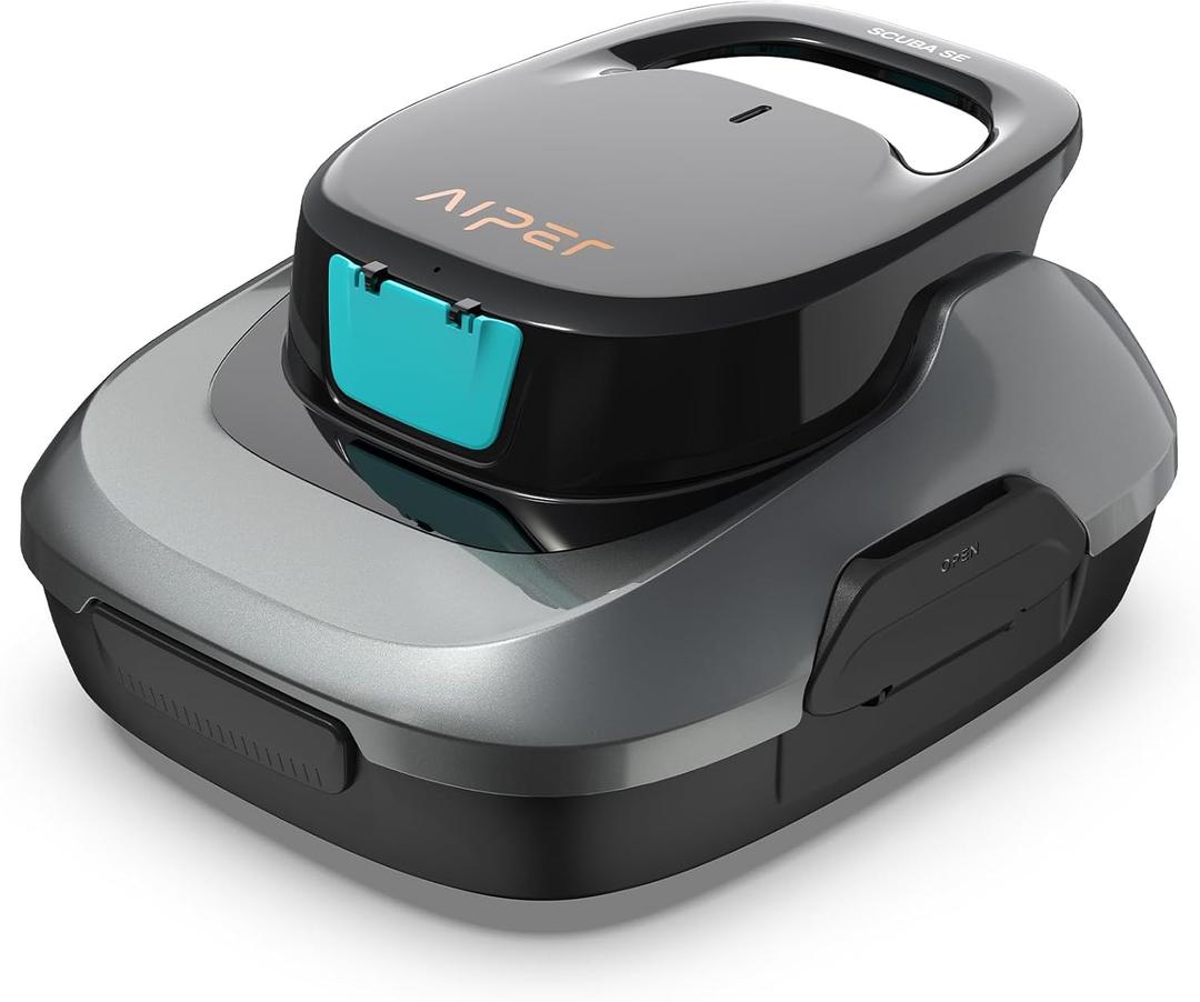 (2025 Upgrade) AIPER Scuba SE Cordless Pool Cleaner, Upgrade 95-Min Runtime, Smart Self-Parking, Pool Vacuum for Above-Ground Pools up to 860 Sq.ft (Nebula Gray)